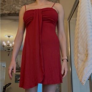 Honey Punch Striking Red Midi Dress